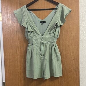 Lulus Green Ruffle Romper